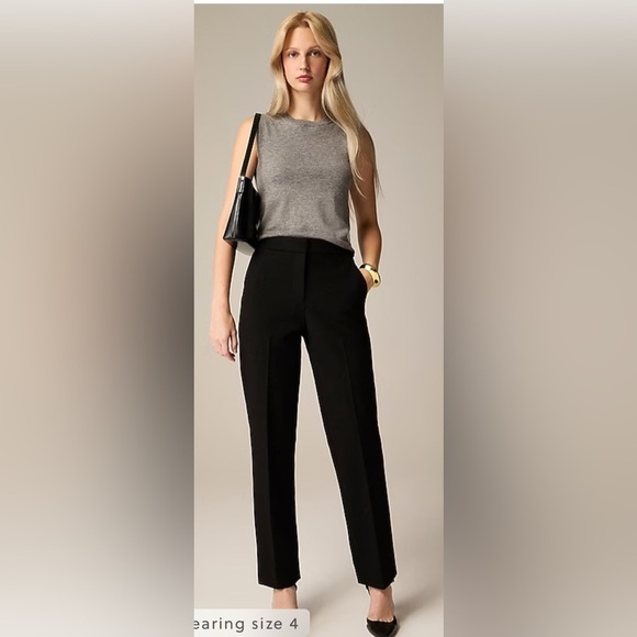 NEW J.Crew Black Petite Kate Straight-Leg Four Season Stretch Career Pants 8P - Picture 2 of 11